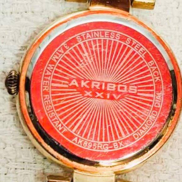 Akribos XXIV AK895RG-BX  Diamond dial  Twisted Chain Watch for Women - Picture 2 of 16